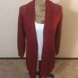 Christopher & Banks Long Red Cardigan Sz Medium